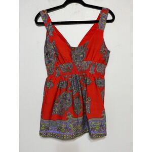 Vintage Y2K Boho Babydoll Top Womens Size L Retro Mod Dopamine Dressing Festival